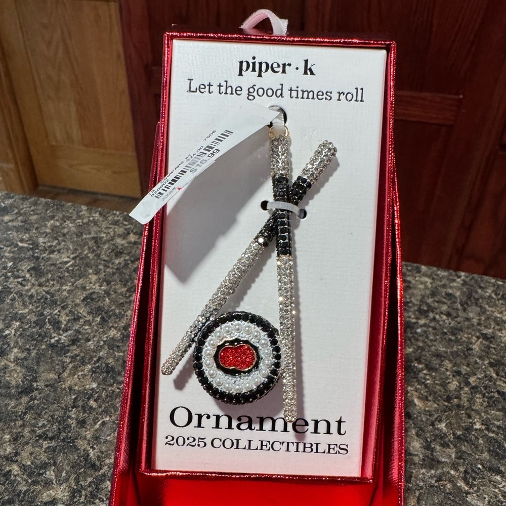 Piper-K Silver and Black Sushi Ornament